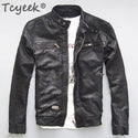 Men Leather Jacket 100% Genuine Real Sheep Goat Skin Brand Black Male Bomber Motorcycle Biker Man's Coat Autumn Spring Clothes
