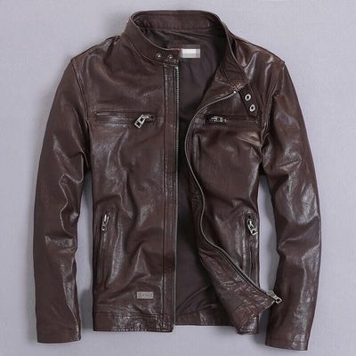 Men Leather Jacket 100% Genuine Real Sheep Goat Skin Brand Black Male Bomber Motorcycle Biker Man's Coat Autumn Spring Clothes