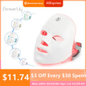 USB Charge 7Colors LED Facial Mask Photon Therapy Skin Rejuvenation Anti Acne Wrinkle Removal Skin Care Mask Skin Brightening