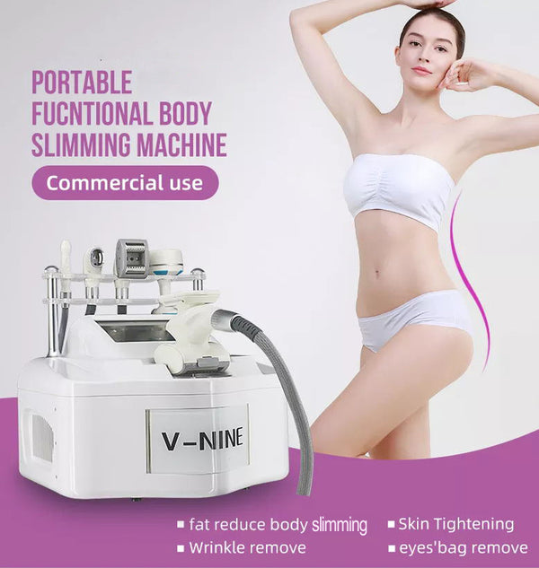 V9 5 Handles Multifunction Cavitation Vacuum Roller RF Body Slimming Machine For Skin Rejuvenation