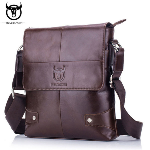 BULL CAPTAIN  Men brand  briefcase Bag Genuine Leather Man Crossbody Shoulder Bag Small Business Bags Messenger Leather Bags