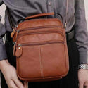 Men's Leather Shoulder Bag Crossbody Retro PU Waist Bag for Men Small Messenger Business Briefcase Luxury Brand Belt Bag K084