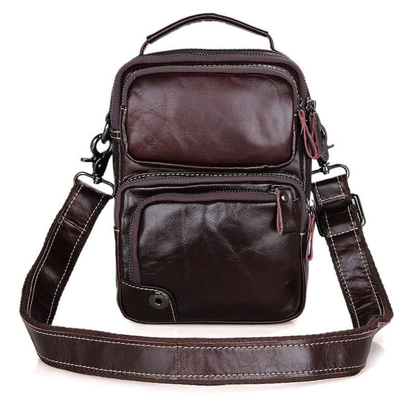 Genuine Leather Bag Men's Bags Small Shoulder Messenger Crossbody Bags Men's Leather Bag Men Handbag Casual Small Flap LI-1749
