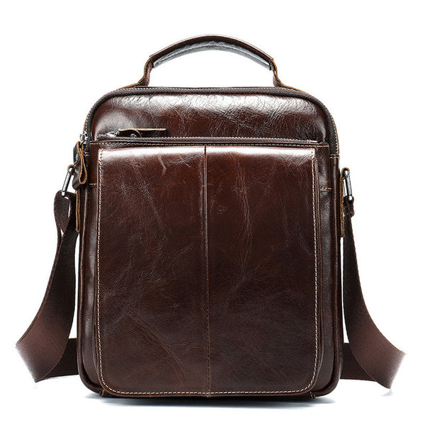 Men's Shoulder Bags Cow Leather Small Flap Men's Messenger Bags Male Business Single Handbag Waterproof Solid Designer Briefcase