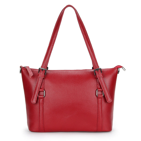 Womens Genuine Leather Laptop Tote Office Shoulder Handbag Vintage Briefcase 14 inch Computer Work Purse Wine Red