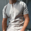 2022 Spring Summer New Men's Polo Shirts Short Sleeve Slim Fit Golf Luxury Social Dress Polos Shirt Zipper Matching Clothing