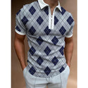 Luxury Men's Clothing Polo Shirts Golf Wear Casual Polka Dot Print Short Sleeve Tee Shirt Men Turn-Down Collar Zipper Polos Tops
