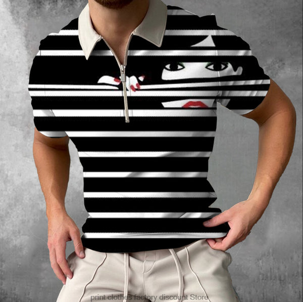Summer Menswear Big Print T-shirt Brand Luxury Clothing Men's Shirt Brand Shirt Slim Fit Aesthetic Print Short Sleeves Shirt