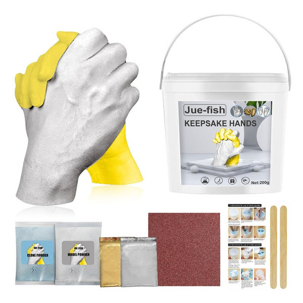 3D Hand Foot Print Mold DIY Plaster Mold Figurines for Baby Souvenir Hand Casting Kit Couples Wedding Holding Home Decoration