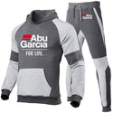 2021 Autumn Aprilia Abu Garcia Logo Men&#39;s Sweat Suit Set Tracksuit Outfit Full Sleeve Tops with Hood Outdoor Sport Wear Hooded