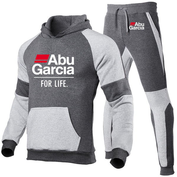 2021 Autumn Aprilia Abu Garcia Logo Men&#39;s Sweat Suit Set Tracksuit Outfit Full Sleeve Tops with Hood Outdoor Sport Wear Hooded