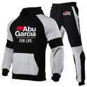 2021 Autumn Aprilia Abu Garcia Logo Men&#39;s Sweat Suit Set Tracksuit Outfit Full Sleeve Tops with Hood Outdoor Sport Wear Hooded