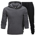 Hoodie Suit Men Sport 2 Pieces Sets Solid Hooded Sportswear Hoodies Pants Streetwear Outfits Tracksuit Running Gym Clothing