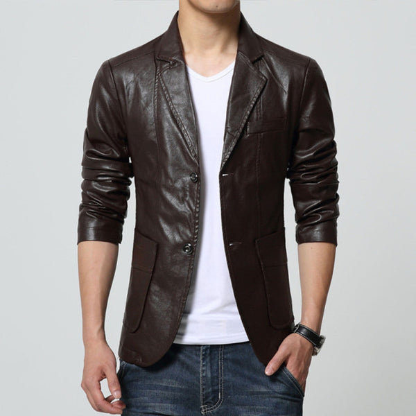 Plus Size M-7XL Spring Autumn Men Washing PU Leather Motorcycle Jackets for Male Coat Color Khaki / Brown / Black / White /Red