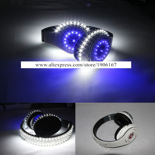 Hot Sale Led Luminous Earphone Game Music Video Light Up Illuminate DJ Headset For Dancing Bar Party Headwear Stage Show