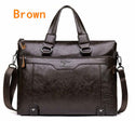 Men Business Leather Briefcase Shoulder Messenger Bag for 14" Laptop Men's Crossbody Briefcase Bags man Handbag Messenger bags