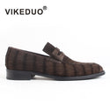 2019 Vikeduo Hot Men's Crocodile Skin Loafers Shoes Custom Made 100% Genuine Leather Fashion Party Dress Office Original Design