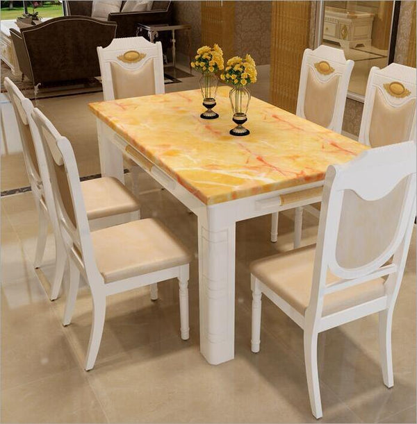 Modern Style Table 100% Solid Wood Italy Style Luxury Dining Table Set 6 chairs o1097
