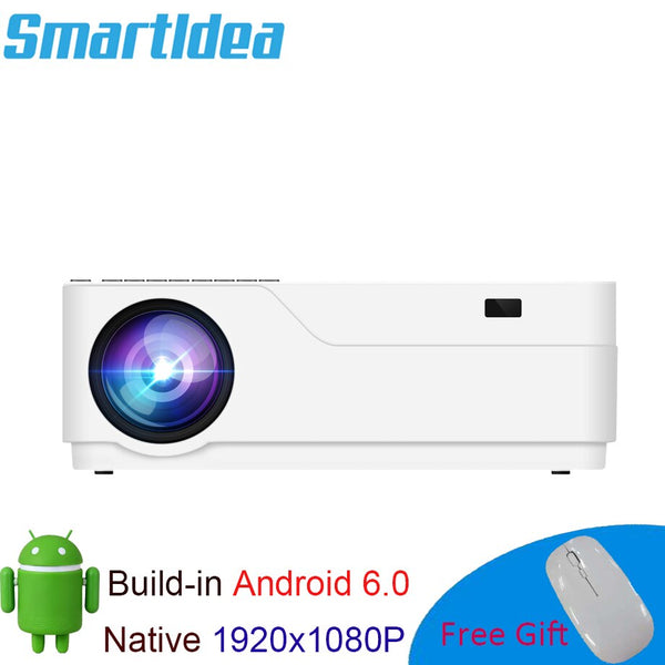 M18WiFi Android 6.0 1920x1080dpi LED HD Projector.5500lumen Multimedia Cinema Android Smart Proyector LCD Video Game Beamer AC3