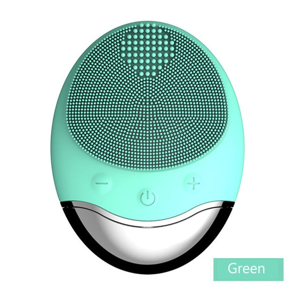 New Wireless charge Electric Face Cleaning Brush Massage Waterproof Anion Imported mini Facial Cleansing Devices Silicone