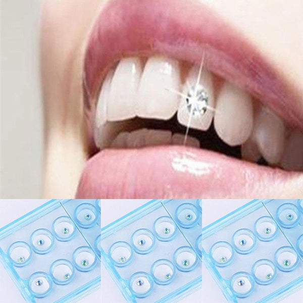 10pcs Diamond Bur Dental Material Teeth Whitening Studs Denture Acrylic Teeth Crystal Ornament Oral Hygiene Tooth Decoration