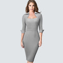 Autumn Professional Women Formal Sheath Bodycon Slim Elegant Work Business Office Lady Dress HB471